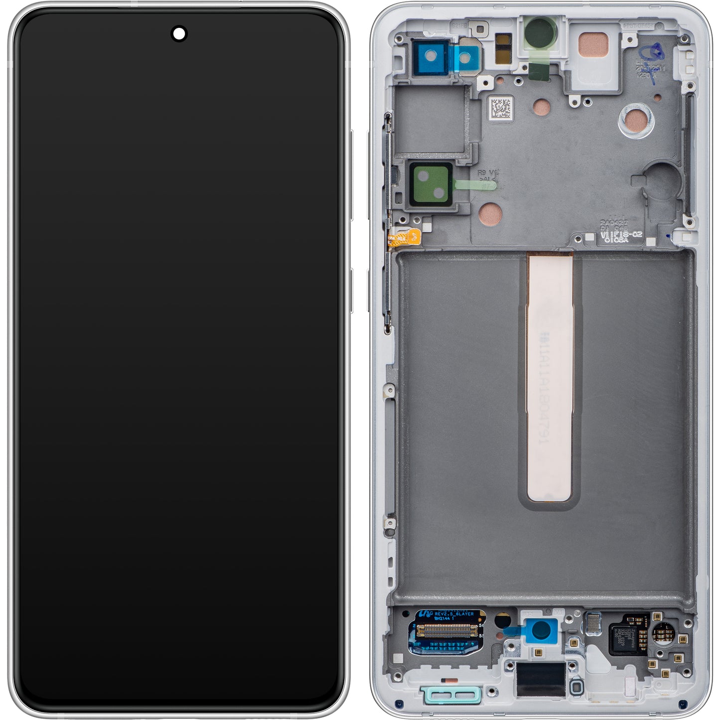 Samsung Galaxy S21 FE 5G G990 dotykový displej s rámom, biely, servisný balíček GH82-26414B