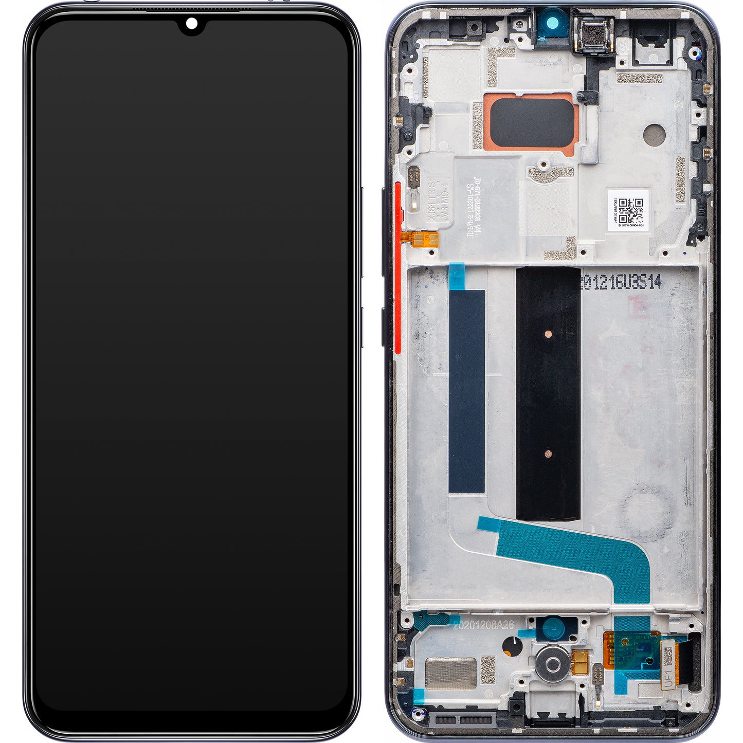 Displej s dotykovou obrazovkou Xiaomi Mi 10 Lite 5G, s rámom, sivý, servisný balík 56000400J900