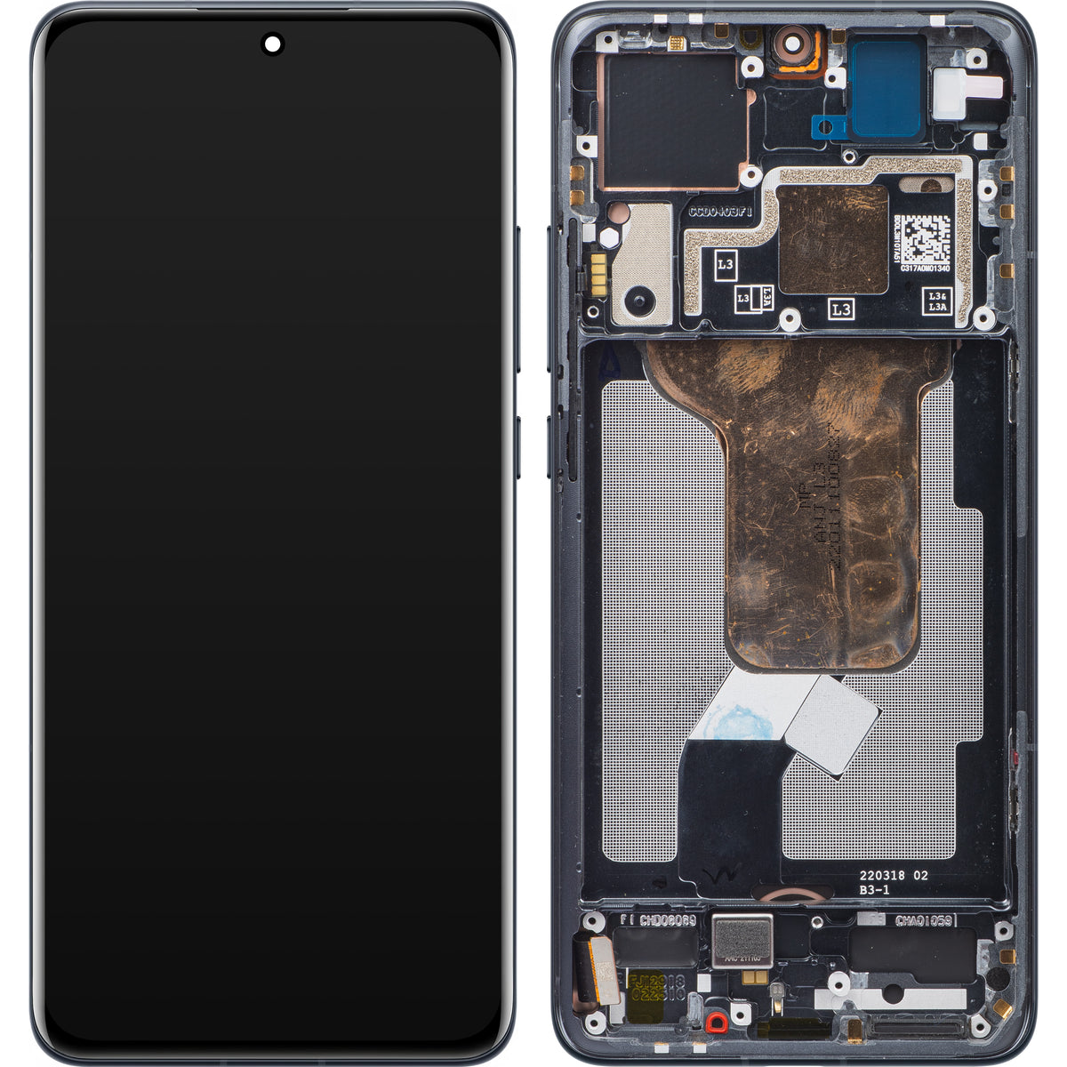Displej s dotykovou obrazovkou Xiaomi 12S / 12X / 12, s rámom, sivý, Service Pack 5600030L3A00