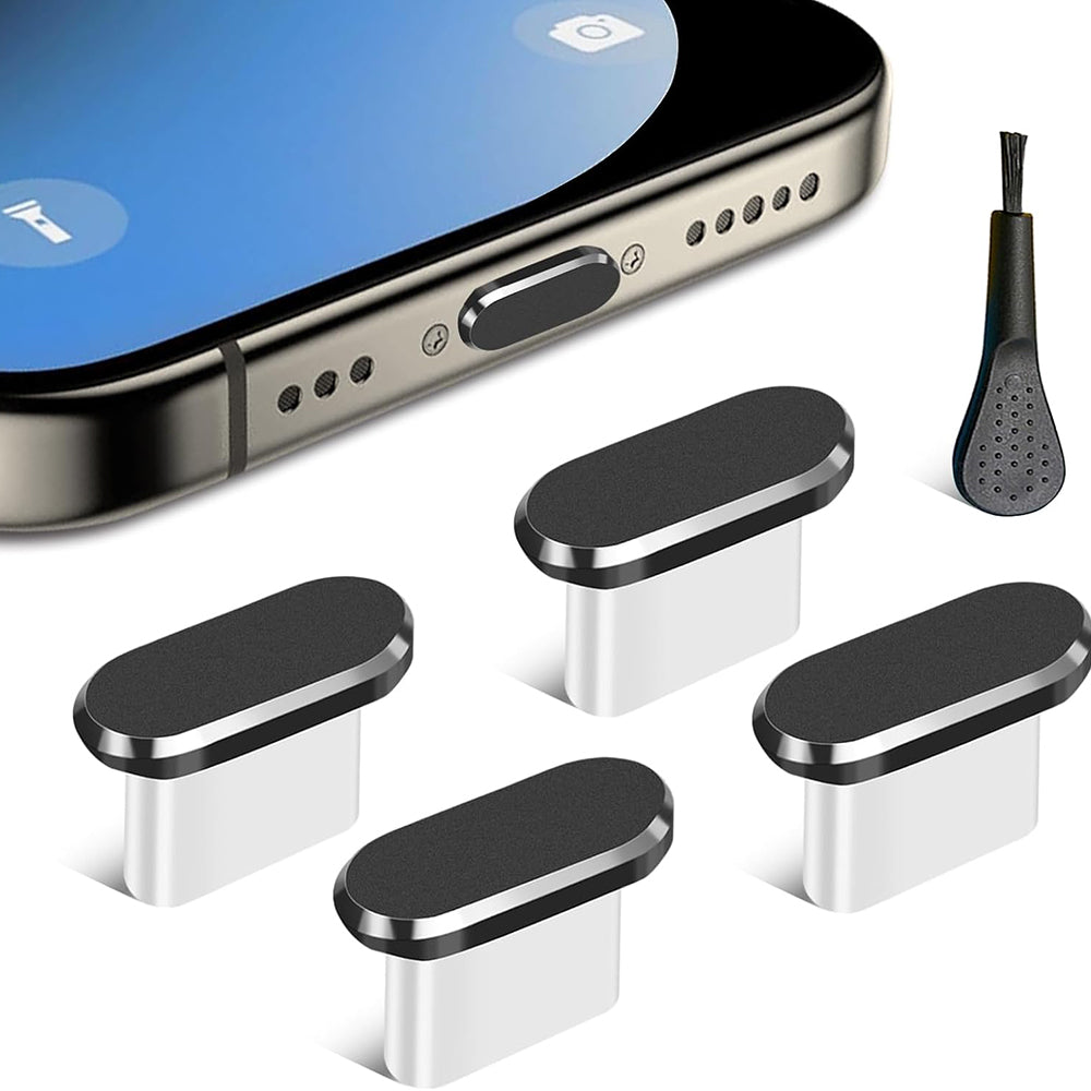 Zátka proti prachu na port telefónu Techsuit AD1, USB-C, sada 4 kusy, čierna