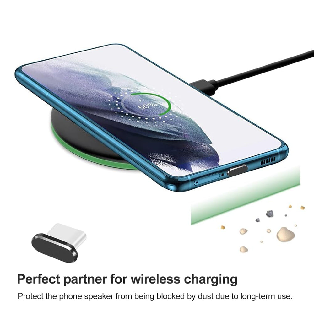 Zátka proti prachu na port telefónu Techsuit AD1, USB-C, sada 4 kusy, čierna