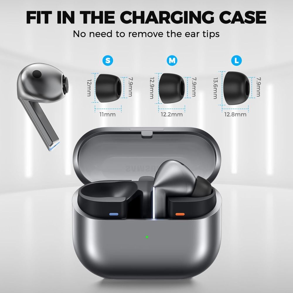 Štuple Tech-Protect pre Samsung Galaxy Buds3 FE / Buds3 Pro / Buds3, Veľkosť S / M / L, Čierne