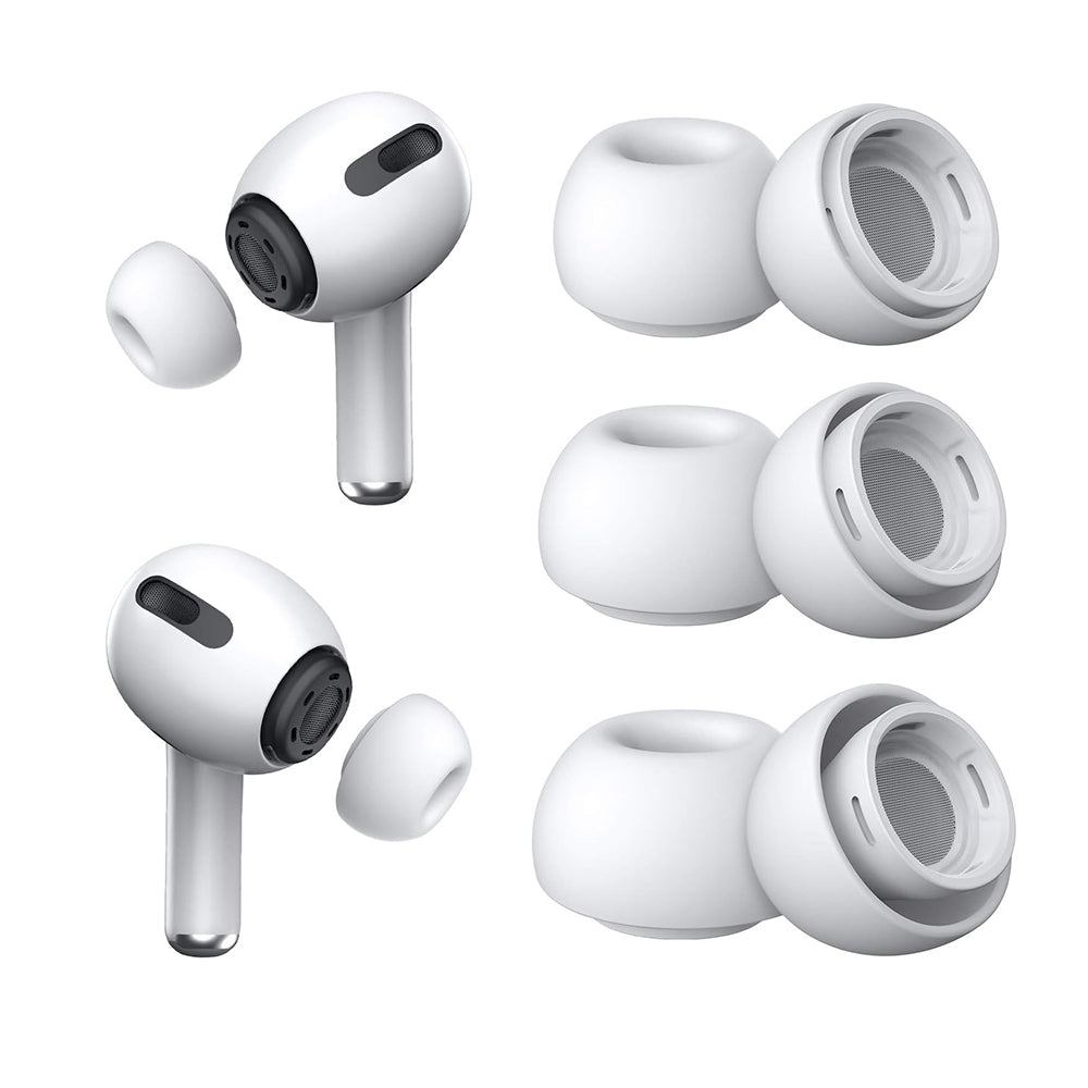 Štuple Techsuit ET1 pre Apple AirPods Pro Series, Veľkosti XS / S / L, Biele