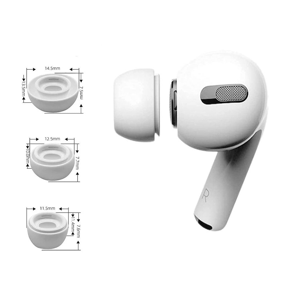 Štuple Techsuit ET1 pre Apple AirPods Pro Series, Veľkosti XS / S / L, Biele