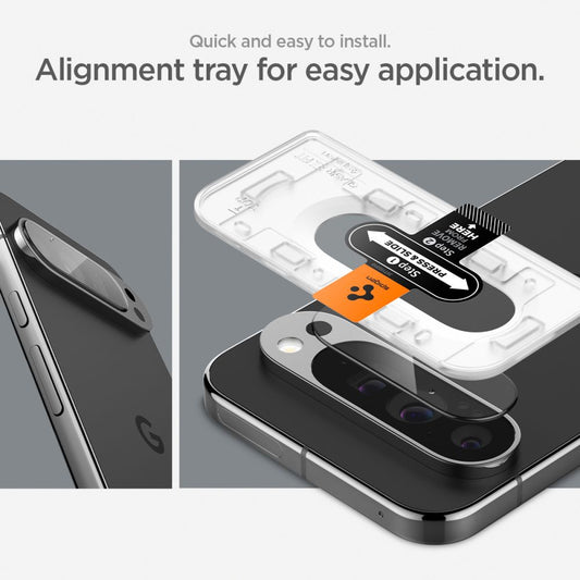 Spigen EZ FIT ochranná fólia na zadný fotoaparát pre Google Pixel 9 Pro, chránené sklo, sada 2 ks AGL08444
