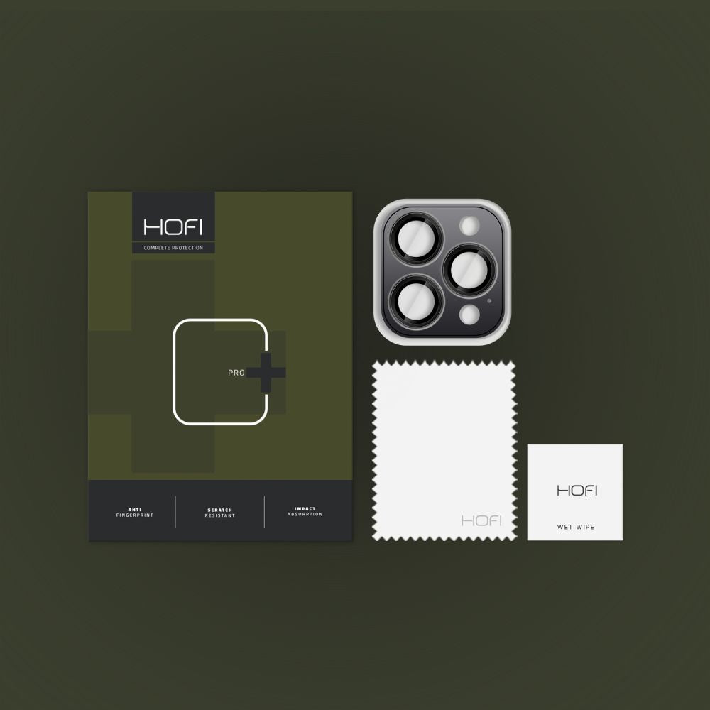 Ochranná fólia na zadnú kameru HOFI CamRing PRO+ pre Apple iPhone 16 Pro Max / 16 Pro, Tvrdené sklo, Čierna