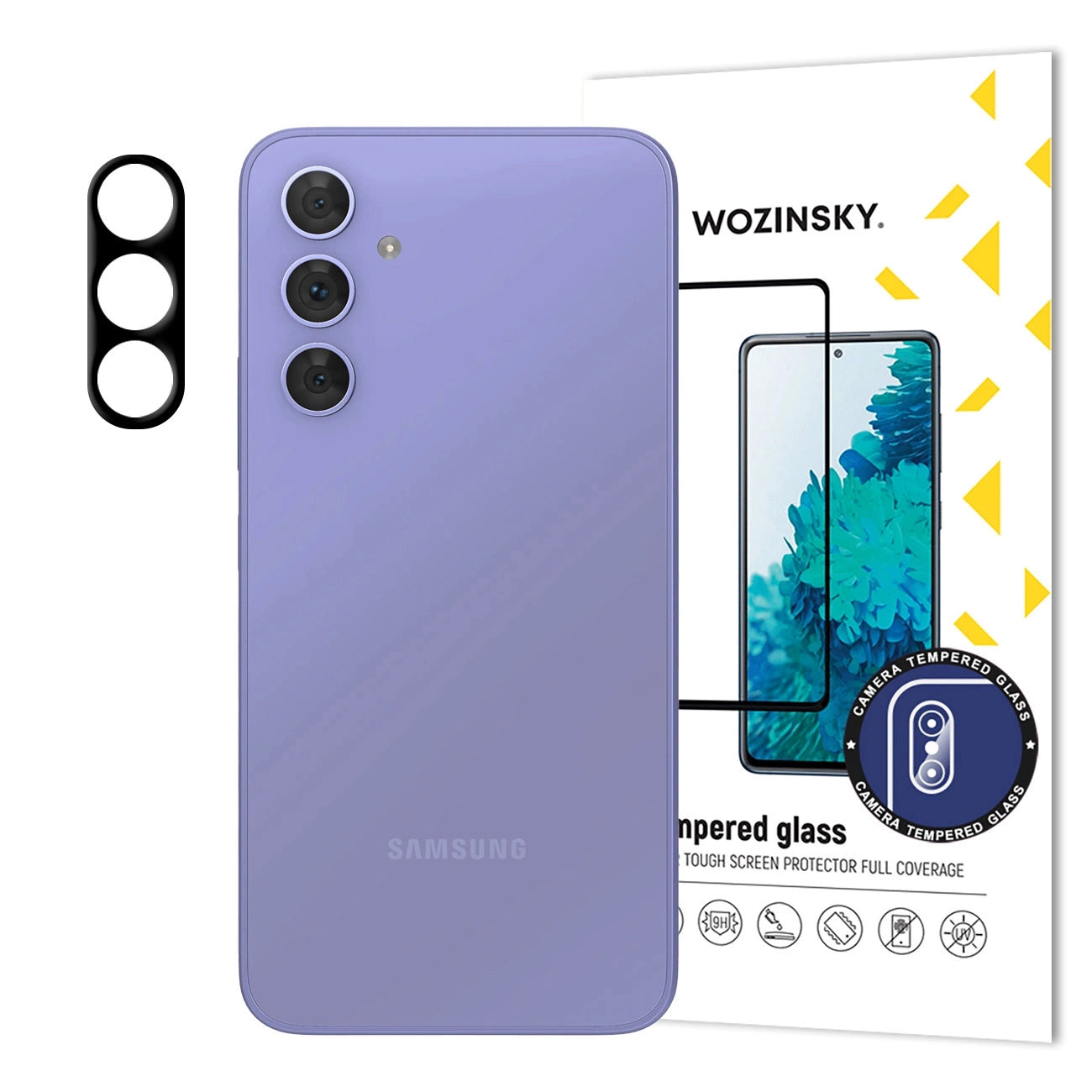 Ochranná fólia na zadnú kameru WZK pre Samsung Galaxy S25+ S936, tvrdené sklo, čierna