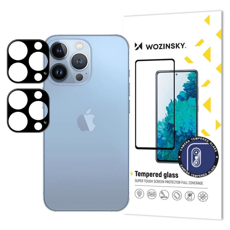 Ochranná fólia na zadnú kameru WZK pre Apple iPhone 17 Pro, Kalené sklo, Sada 2 kusy, Čierna