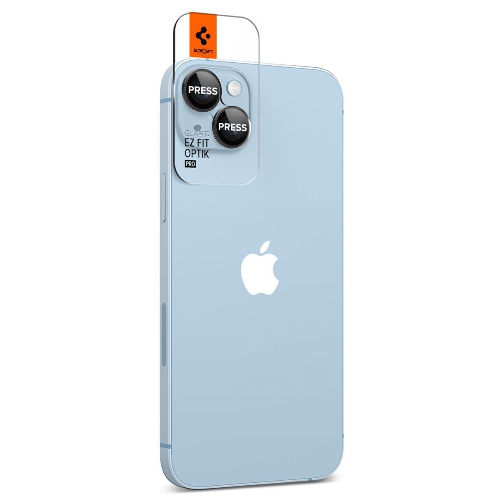 Ochranná fólia na zadnú kameru Spigen GlastR EZ FIT Optik Pro pre Apple iPhone 15 Plus / 15, Kalené sklo, Sada 2 kusy, Čierna AGL05213