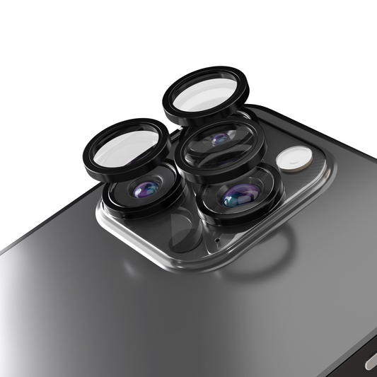 Ochranná fólia na zadnú kameru Etteri pre Apple iPhone 16 Pro Max / 16 Pro, tvrdené sklo, čierna