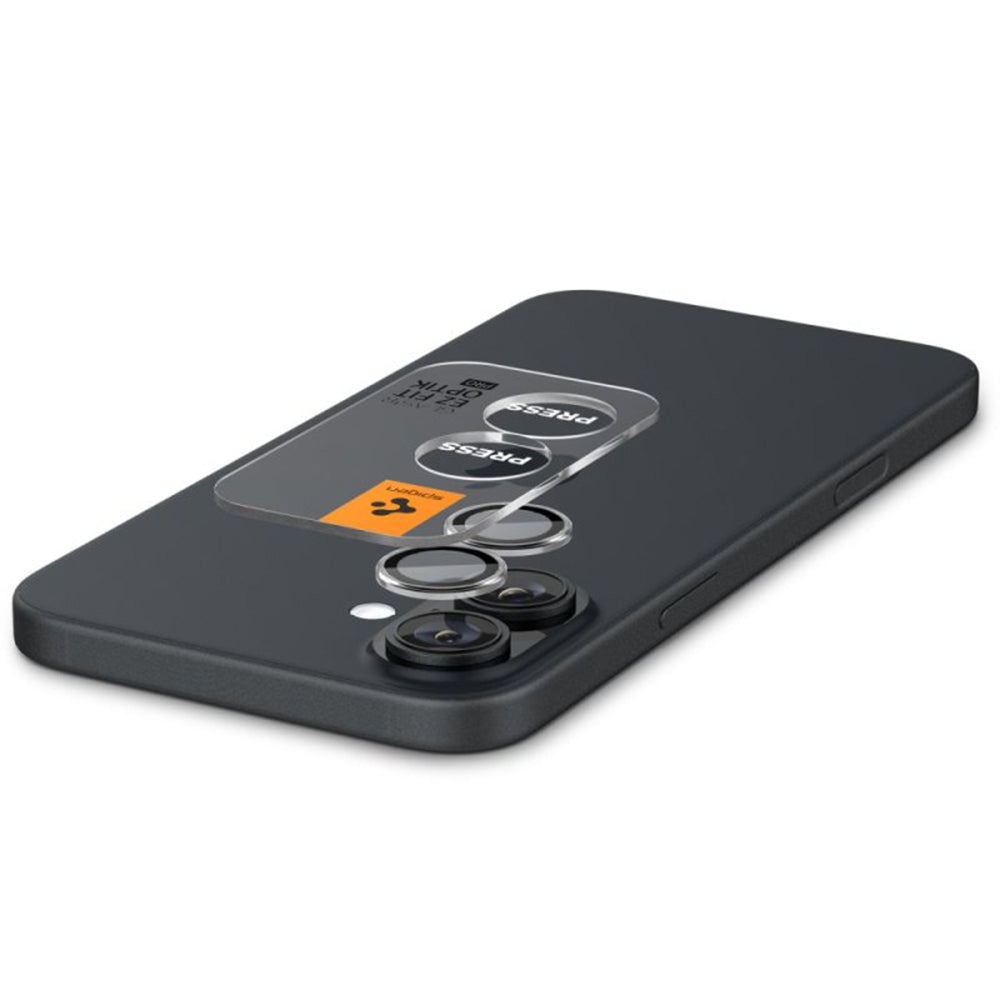 Ochranná fólia na zadnú kameru Spigen GlastR EZ FIT Optik Pro pre Apple iPhone 17 / 16 Plus / 16, Kalené sklo, Sada 2 kusy, Priehľadná