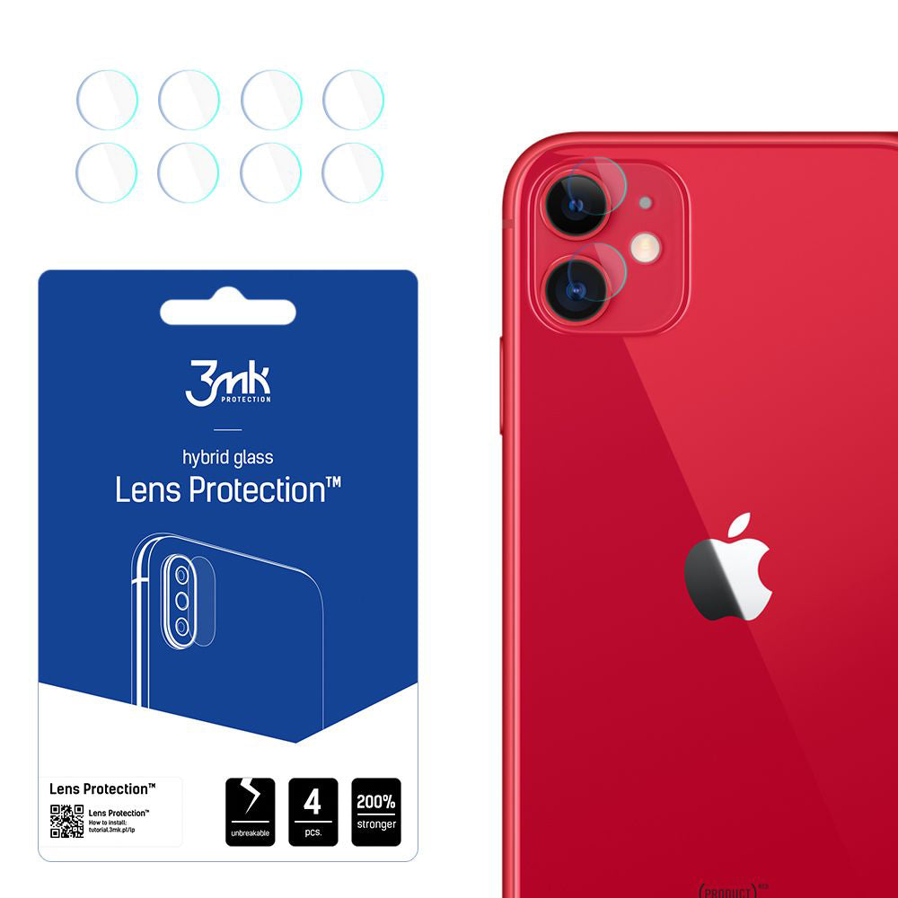 Ochranná fólia na zadnú kameru 3MK Protection pre Apple iPhone 11, flexibilné sklo, sada 4 kusov, priehľadná