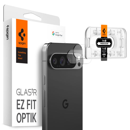 Spigen EZ FIT ochranná fólia na zadný fotoaparát pre Google Pixel 9 Pro, chránené sklo, sada 2 ks AGL08444