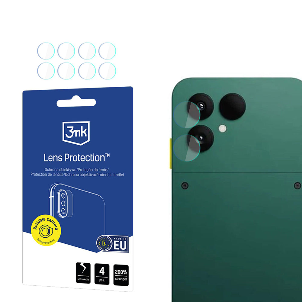Ochranná fólia na zadnú kameru 3MK Protection pre Fairphone 6, tvrdené sklo, sada 4 kusy, priehľadná