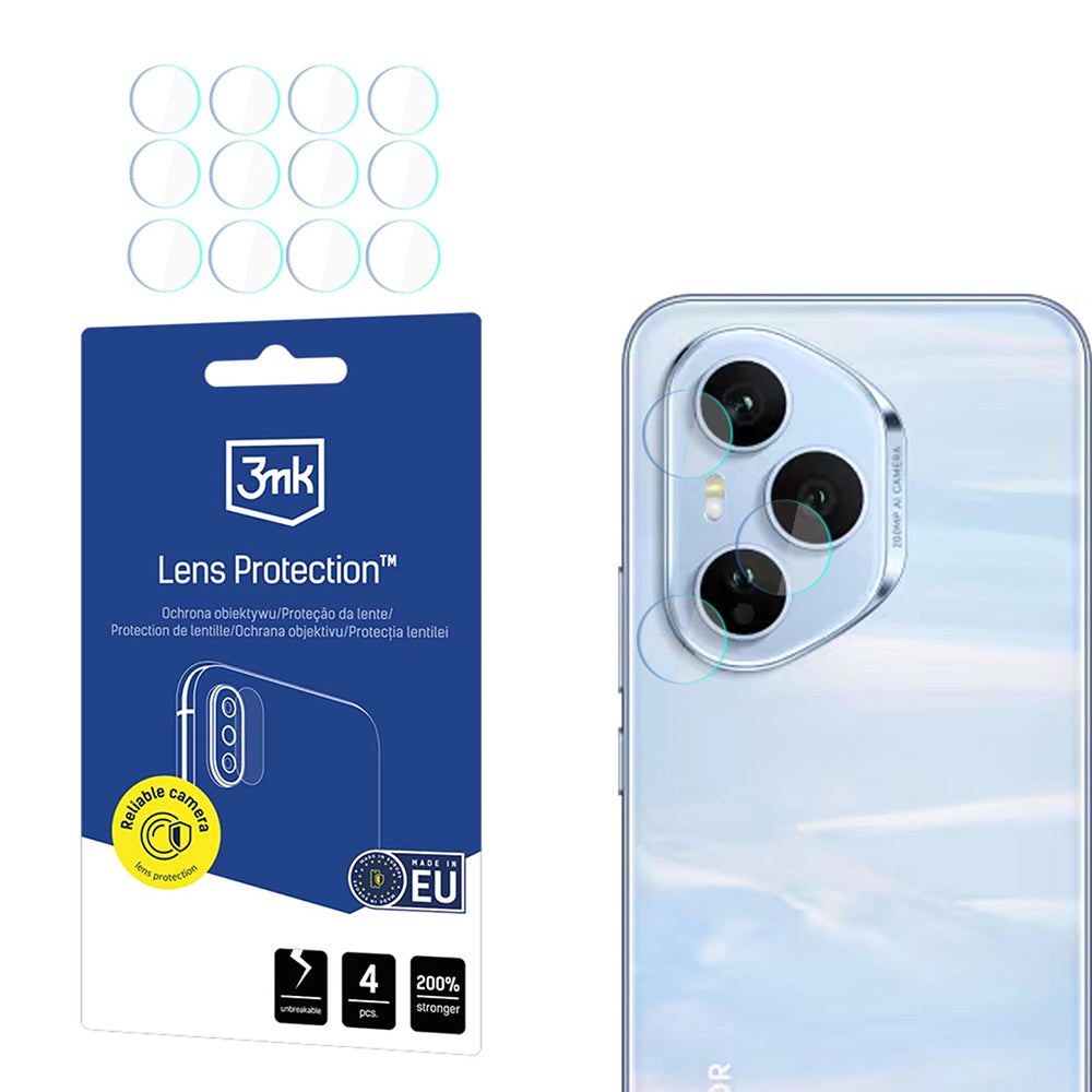 Ochranná fólia na zadnú kameru 3MK Protection pre Honor 400 Pro, flexibilné sklo, sada 4 kusov, priehľadná