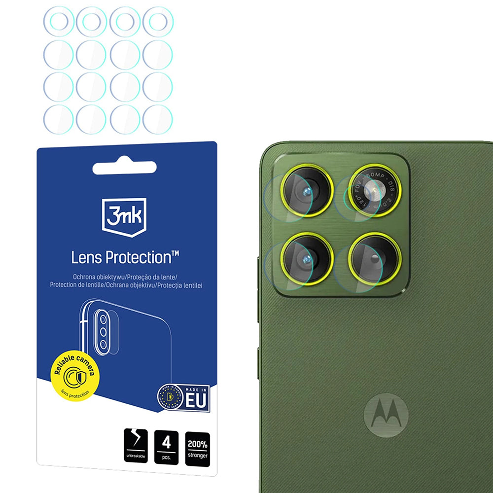 Ochranná fólia na zadnú kameru 3MK Protection pre Motorola Edge 70, Kalené sklo, Sada 4 kusov, Priehľadná