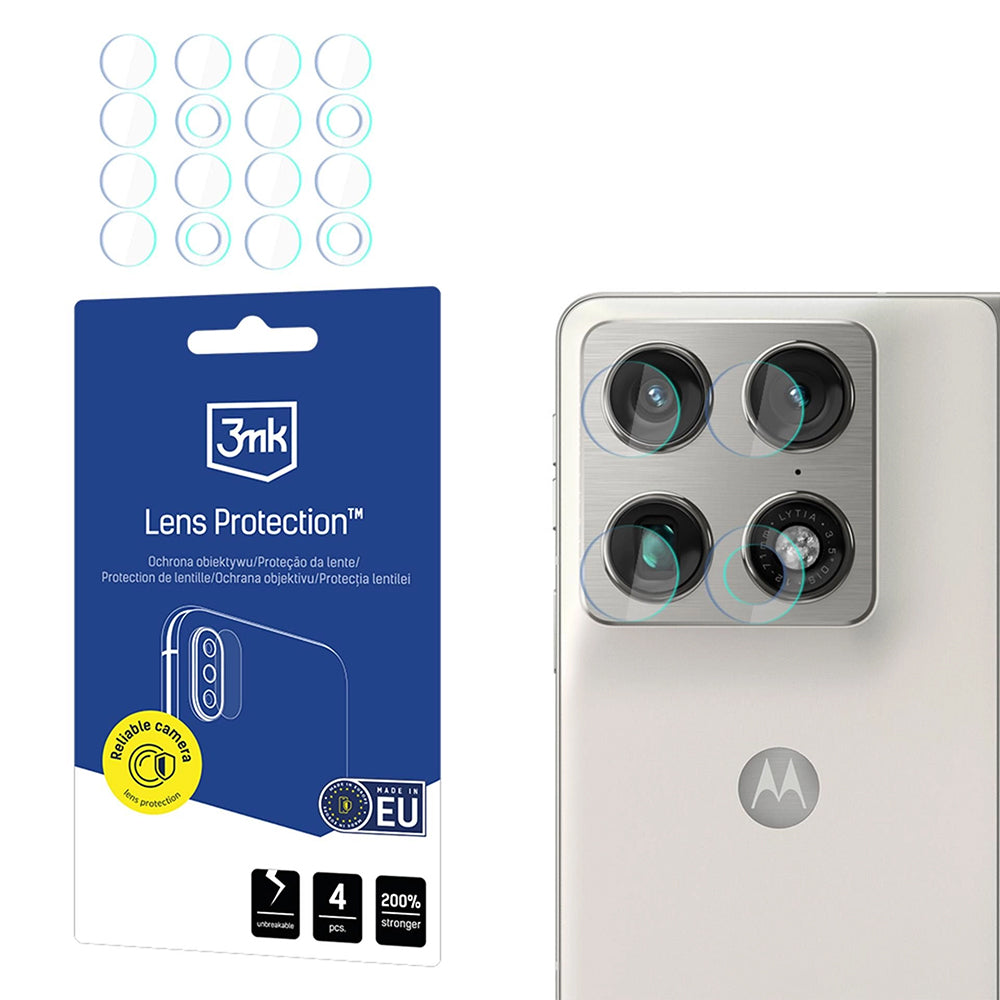 Ochranná fólia na zadnú kameru 3MK Protection pre Motorola Razr Fold, Kalené sklo, Sada 4 kusov, Priehľadná