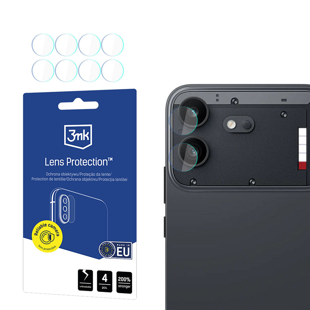 Ochranná fólia na zadnú kameru 3MK Protection pre Nothing Phone (4b), tvrdené sklo, sada 4 kusy, priehľadná