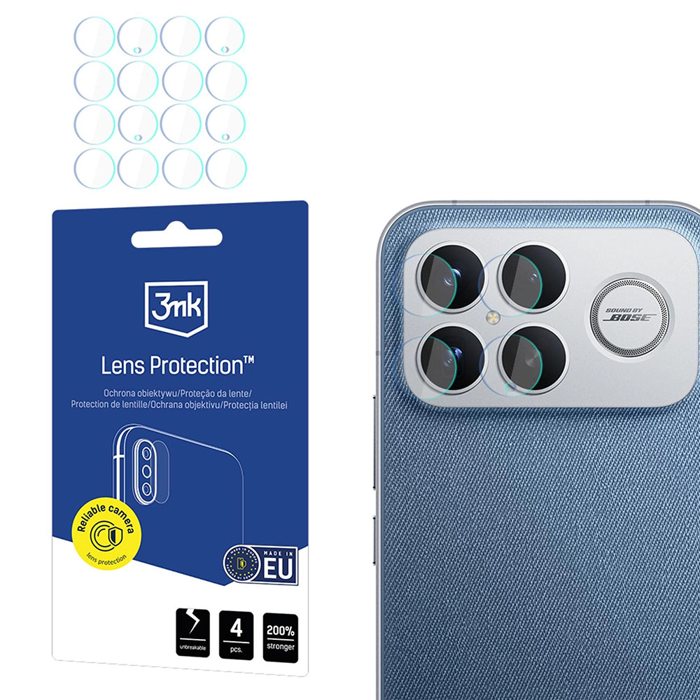 Ochranná fólia na zadnú kameru 3MK Protection pre Xiaomi Poco F8 Ultra, Kalené sklo, Sada 4 kusov, Priehľadná