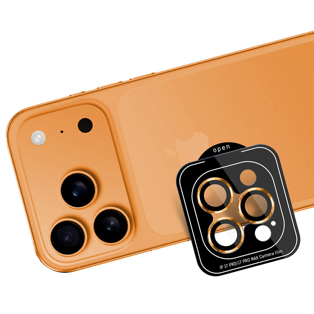 Rear Camera Protection Film 3MK Protection Pro for Apple iPhone 17 Pro Max / 17 Pro, Tempered Glass, Orange