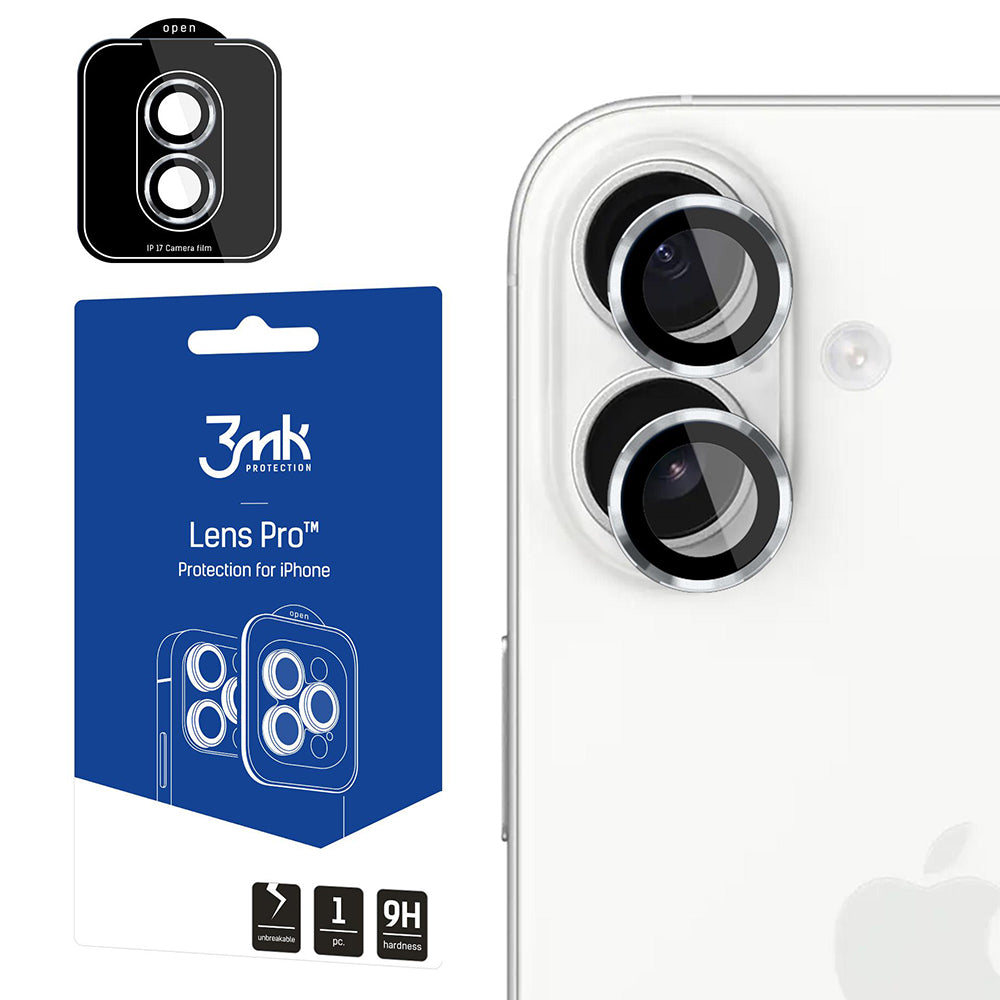 Ochranná fólia 3MK Protection Pro na zadnú kameru pre Apple iPhone 17, Tvrdené sklo, Strieborná