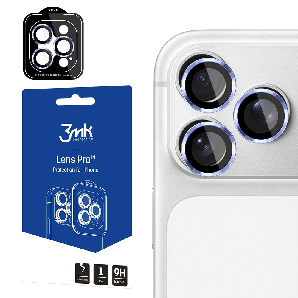 Ochranná fólia na zadnú kameru 3MK Protection Pro pre Apple iPhone 18 Pro / 18 Pro Max, tvrdené sklo, modrá