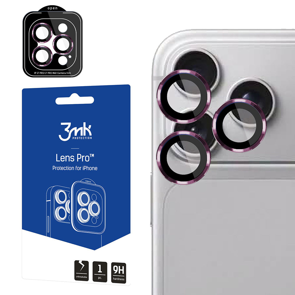 Ochranná fólia na zadnú kameru 3MK Protection Pro pre Apple iPhone 18 Pro / 18 Pro Max, tvrdené sklo, vínová