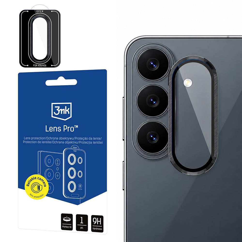 Ochranná fólia na zadnú kameru 3MK Protection Pro pre Samsung Galaxy S26 FE S741, tvrdené sklo, čierna