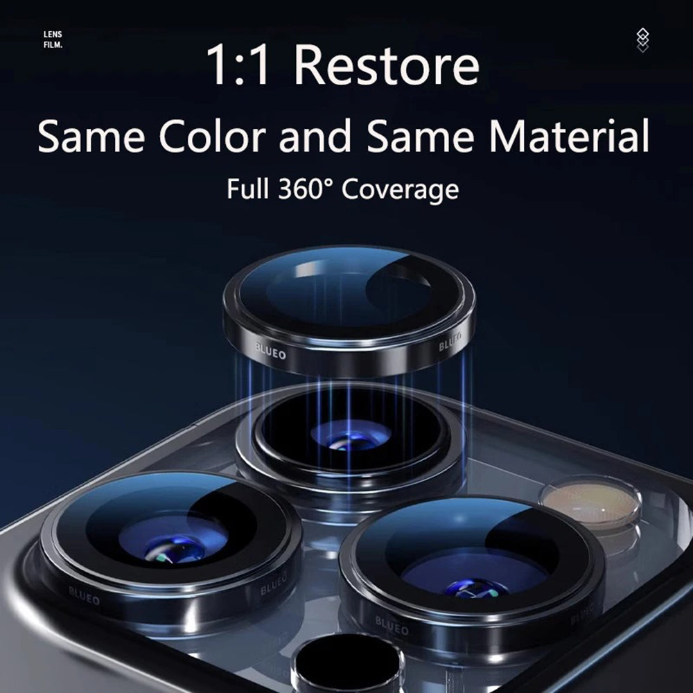 Ochranná fólia na zadnú kameru Blueo 99 Anti-Reflexná HD pre Apple iPhone 16 Pro Max / 16 Pro, tvrdené sklo, metalická sivá
