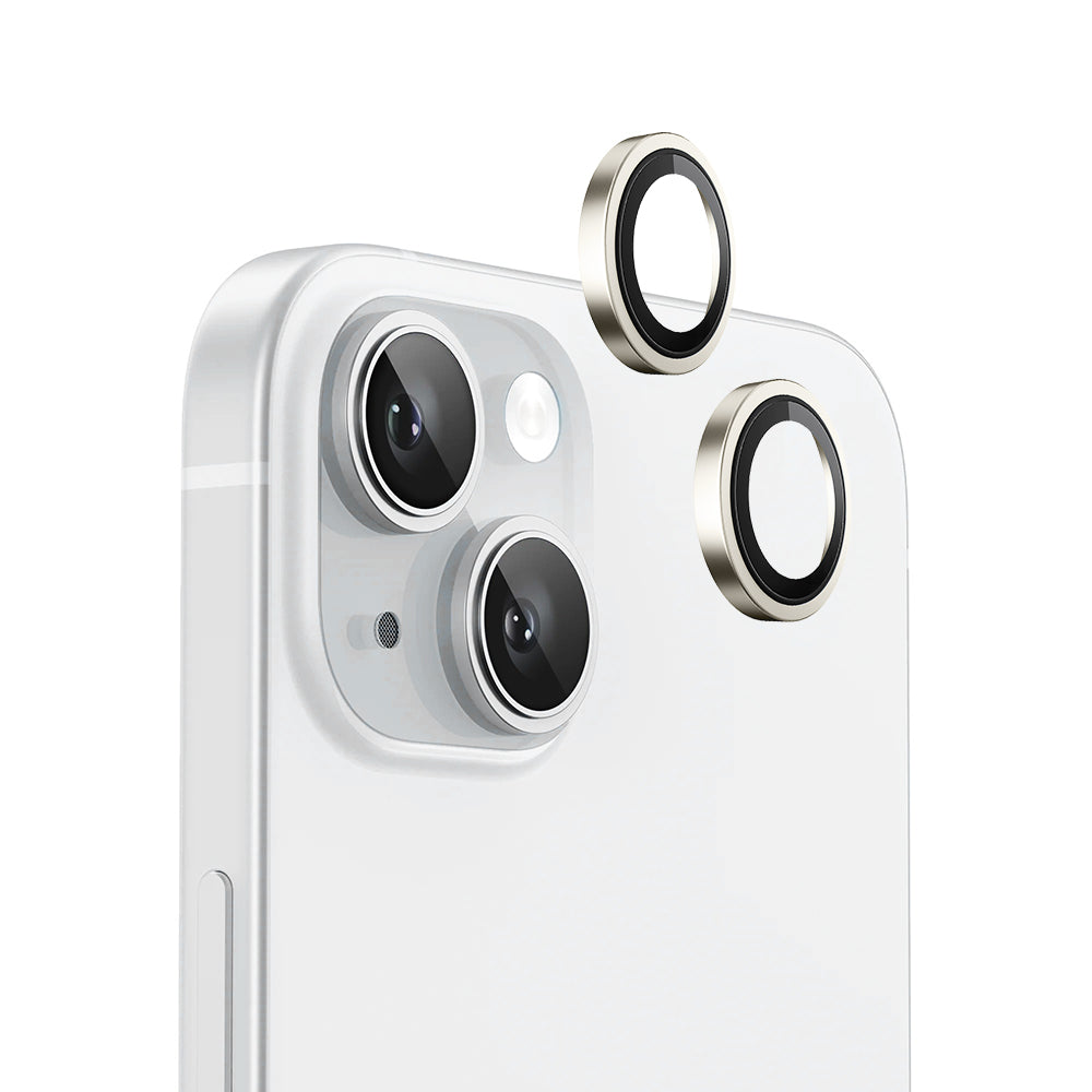 Ochranná fólia na zadnú kameru Blueo Metal Frame pre Apple iPhone 15 Plus / 15, tvrdené sklo, žltá