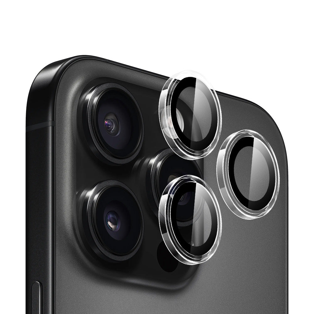 Ochranná fólia na zadnú kameru Blueo Metal Frame pre Apple iPhone 16 Pro Max / 16 Pro, tvrdené sklo, priehľadná