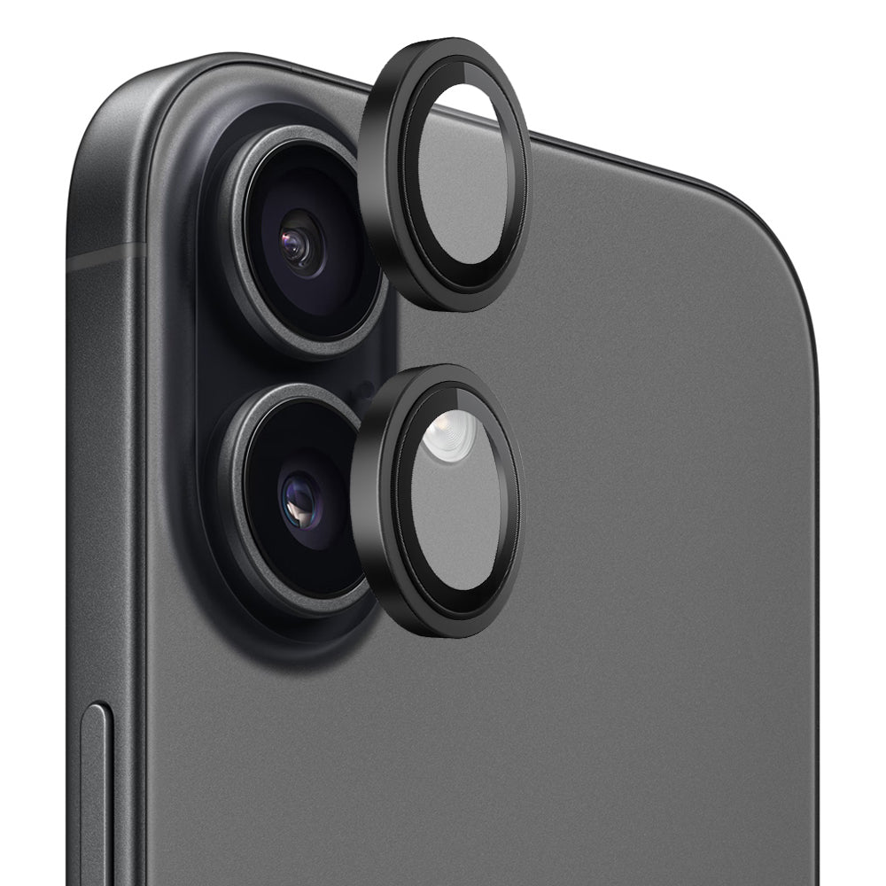 Ochranná fólia na zadnú kameru Blueo Metal Frame pre Apple iPhone 17, Tvrdené sklo, Čierna