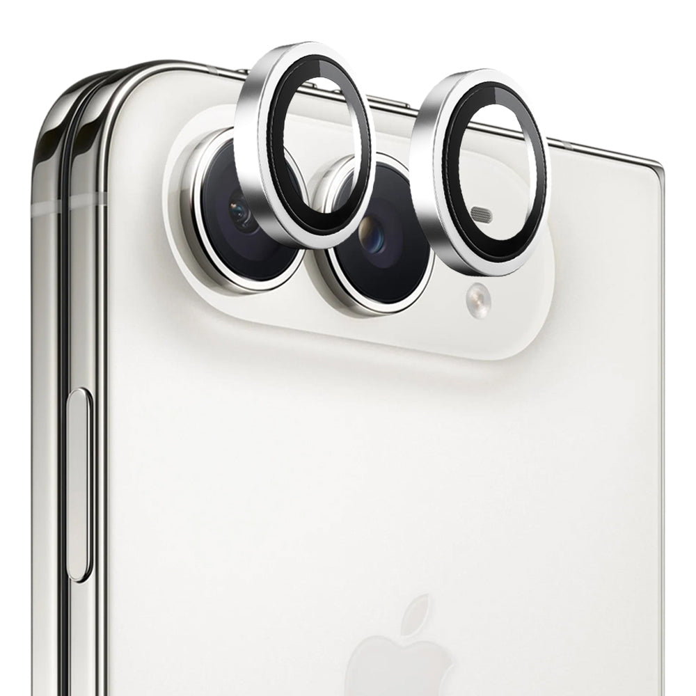 Ochranné sklo na zadný fotoaparát Blueo Metal Frame pre Apple iPhone Duo, tvrdené sklo, strieborné