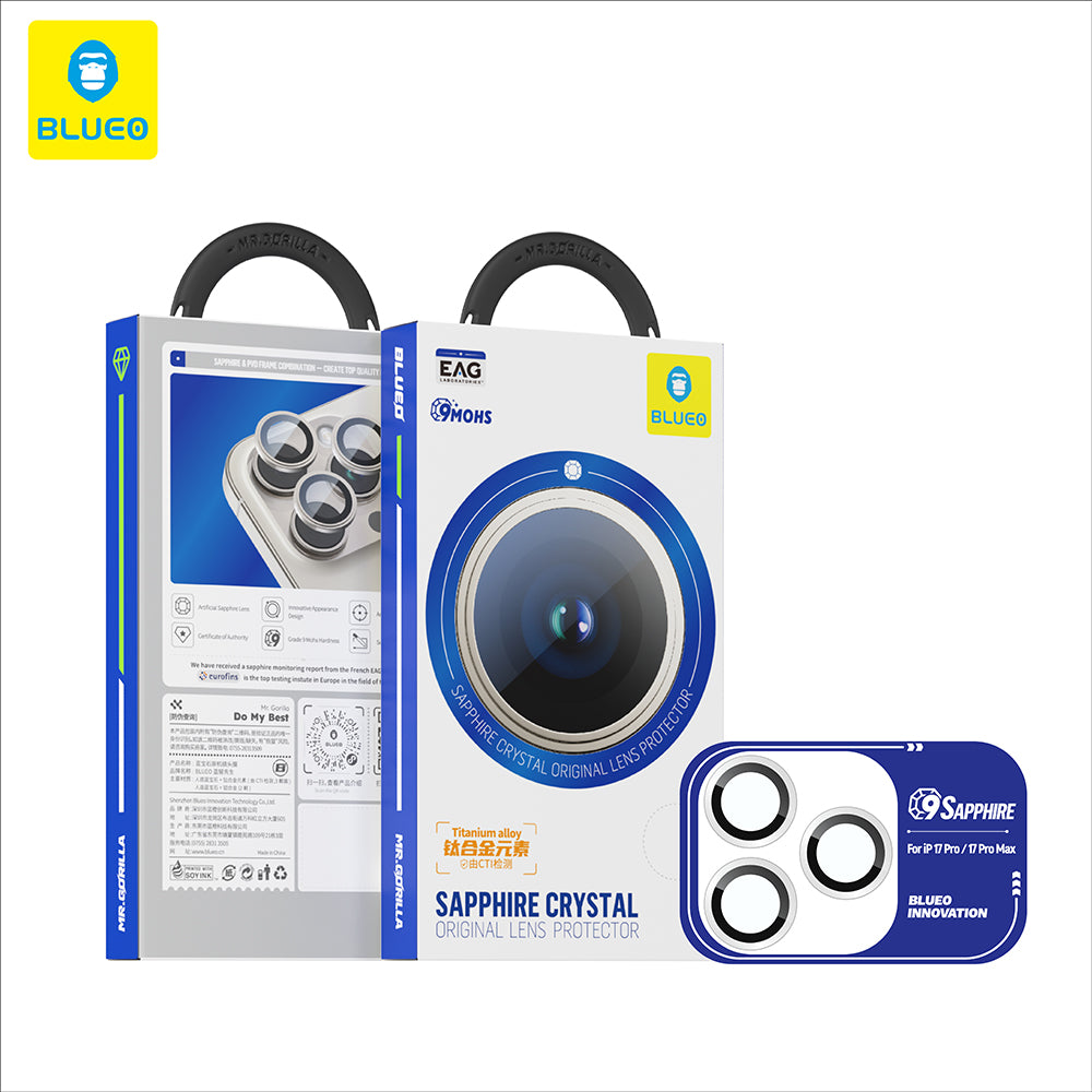 Ochranná fólia na zadnú kameru Blueo Sapphire Crystal pre Apple iPhone 17 Pro Max / 17 Pro, Kalené sklo, Multicolor