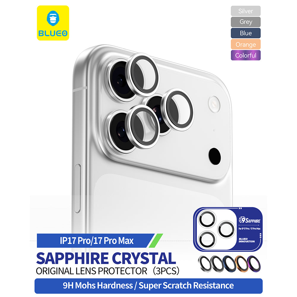 Ochranná fólia na zadnú kameru Blueo Sapphire Crystal pre Apple iPhone 17 Pro Max / 17 Pro, Kalené sklo, Multicolor