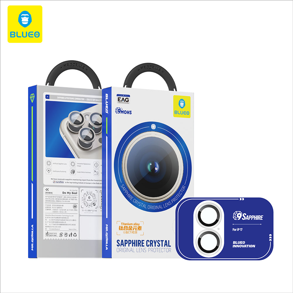Ochranná fólia na zadnú kameru Blueo Sapphire Crystal pre Apple iPhone 17, Tvrdené sklo, Fialová