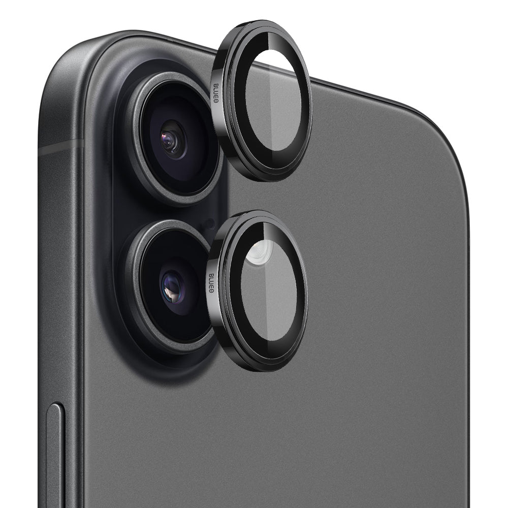 Ochranná fólia Blueo Sapphire Crystal na zadnú kameru pre Apple iPhone 17, Tvrdené sklo, Čierna