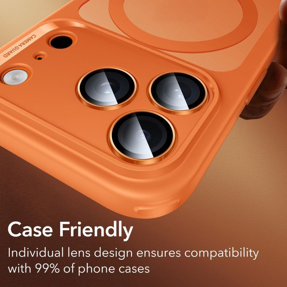 Ochranná fólia na zadnú kameru ESR Armorite pre Apple iPhone 14 Pro, Tvrdené sklo, Oranžová