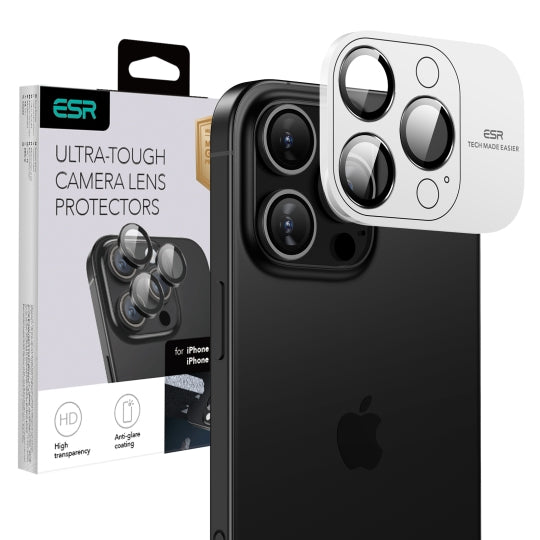 Ochranná fólia ESR Armorite na zadnú kameru pre Apple iPhone 17 Pro Max / 17 Pro / 16 Pro Max / 16 Pro, Tvrdené sklo, Čierna