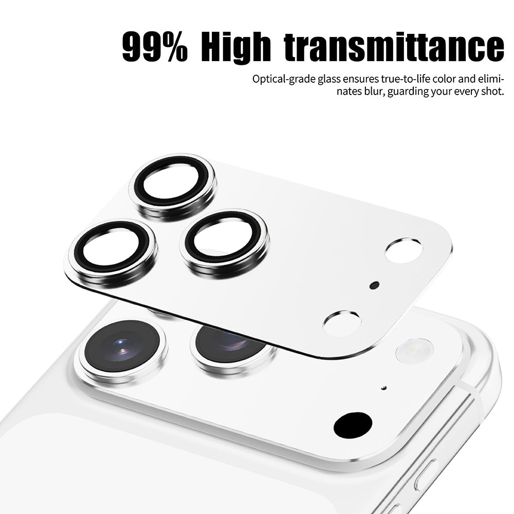 Ochranná fólia zadnej kamery Lito Crown Halo AR + AF pre Apple iPhone 18 Pro, tvrdené sklo, strieborná