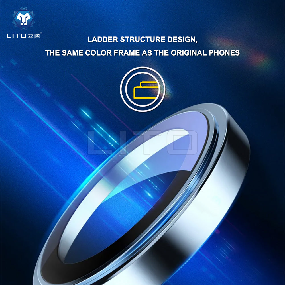 Ochranná fólia na zadnú kameru Lito S+ pre Apple iPhone 15 Pro Max / 15 Pro, tvrdené sklo, metalická sivá