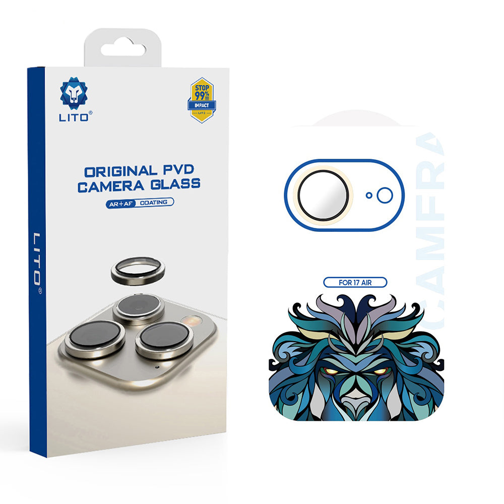 Ochranná fólia Lito Titanium AR na zadnú kameru pre Apple iPhone 17 Air, Tvrdené sklo, Zlatá