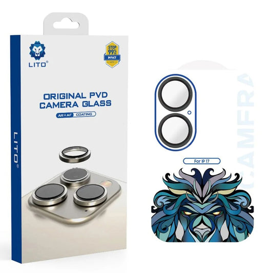 Ochranná fólia Lito Titanium AR na zadnú kameru pre Apple iPhone 17, Tvrdené sklo, Čierna