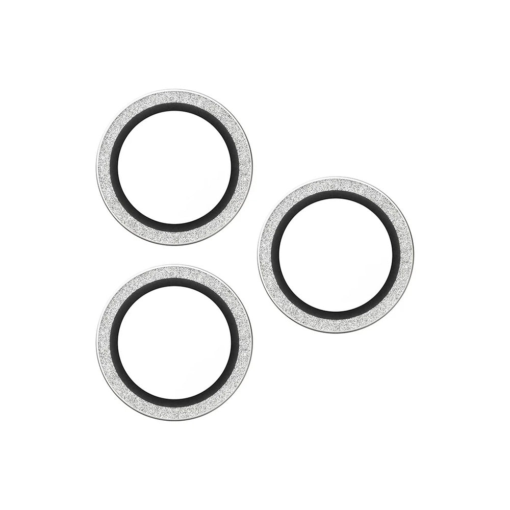 Ochranná fólia na zadnú kameru PanzerGlass Hoops Glitter pre Apple iPhone 17 Pro Max / 17 Pro / 16 Pro Max / 16 Pro, Tvrdené sklo, Strieborná