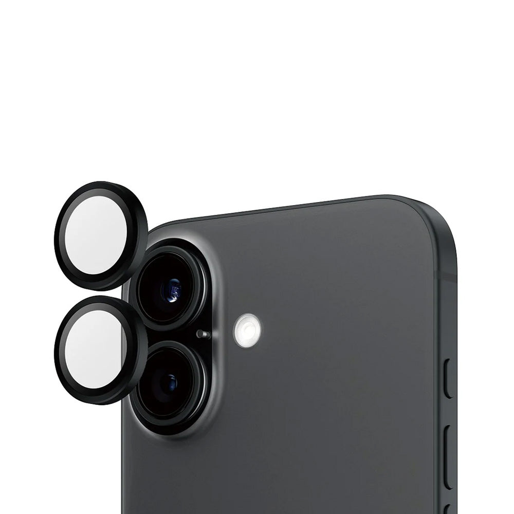 Ochranná fólia PanzerGlass Hoops na zadnú kameru pre Apple iPhone 16 Plus / 16, Kalené sklo, Čierna