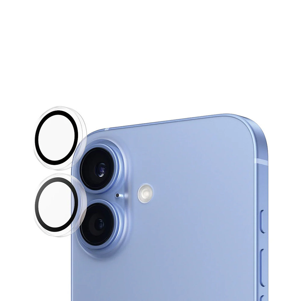 Ochranná fólia PanzerGlass Hoops na zadnú kameru pre Apple iPhone 16 Plus / 16, Kalené sklo, Priehľadné