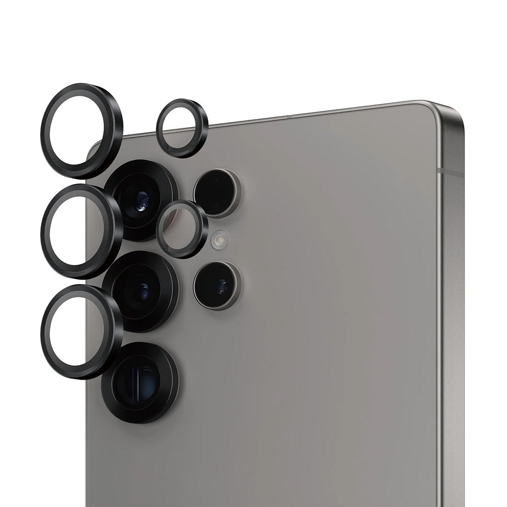 Ochranná fólia PanzerGlass Hoops na zadnú kameru pre Samsung Galaxy S25 Ultra S938, Tvrdené sklo, Čierna