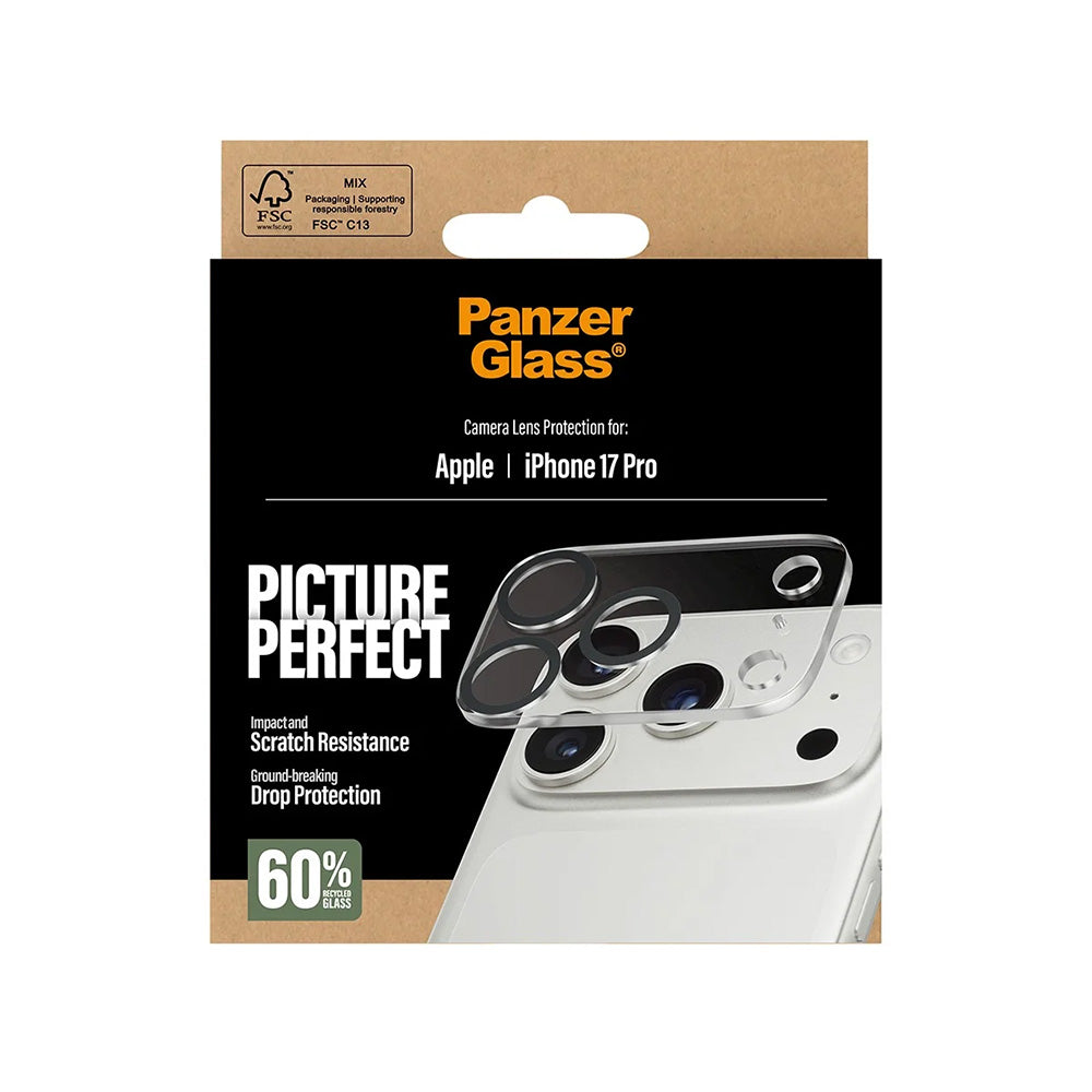 Ochranná fólia na zadnú kameru PanzerGlass PicturePerfect pre Apple iPhone 17 Pro, Kalené sklo, Priehľadné