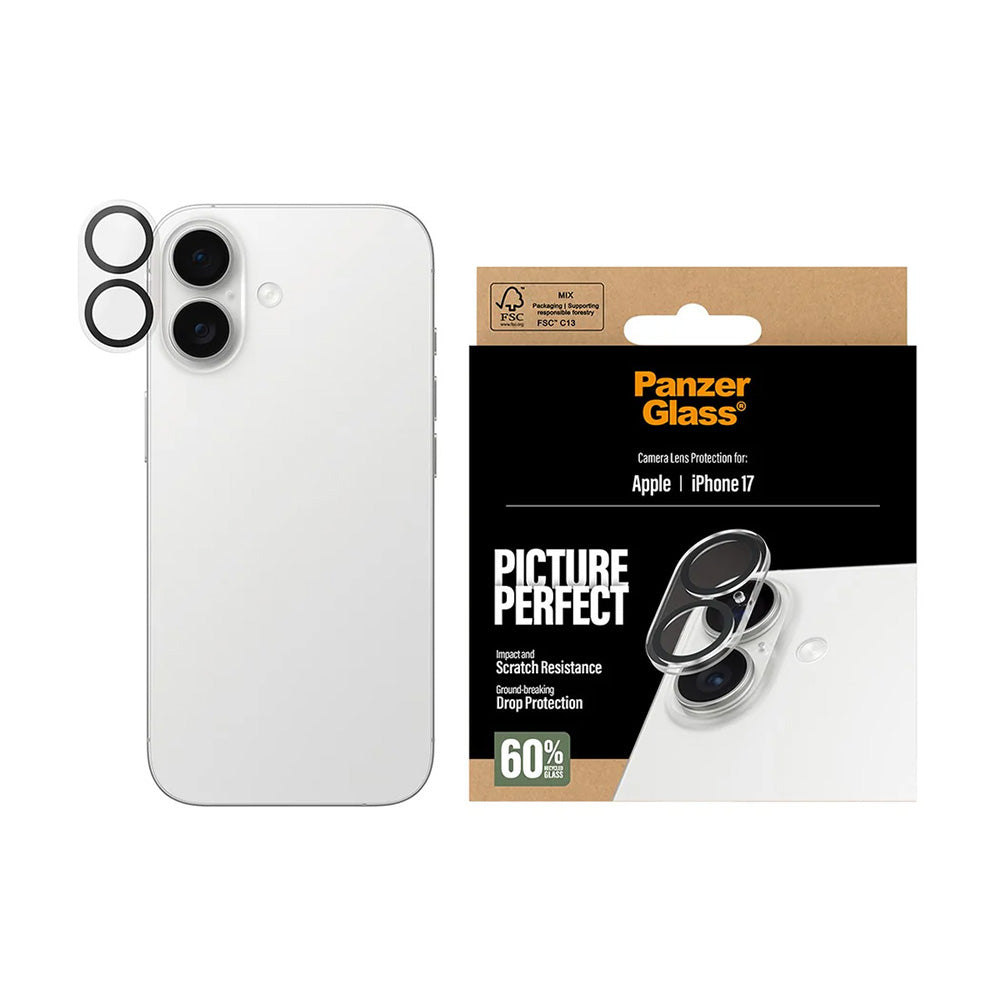 Ochranná fólia na zadnú kameru PanzerGlass PicturePerfect pre Apple iPhone 17, Kalené sklo, Priehľadné