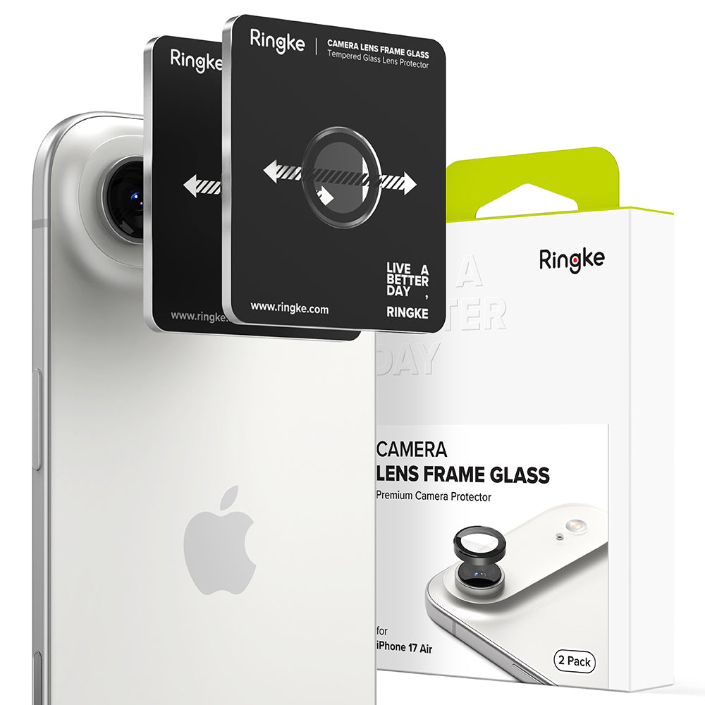 Ochranná fólia Ringke na zadnú kameru pre Apple iPhone 17 Air, Tvrdené sklo, Čierna